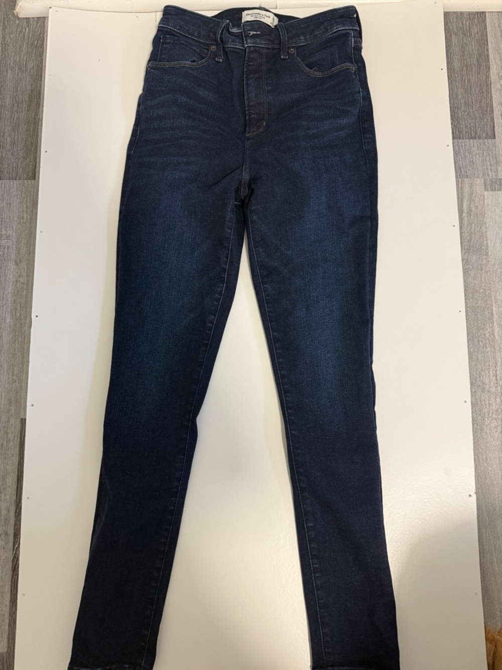 Abercrombie dark Blue Women's The Super Skinny high rise Jeans